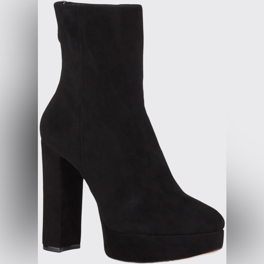 Alexandre Birman Rachel Platform Heel Ankle Booties Black Suede Women’s Size 9